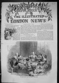 Antique Old Print 1849 Family Home Christmas Pudding Children Dinner Table 19th