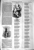 Original Old Antique Print 1850 Monmouth Ash Tree Angel Visits New Year Lyric