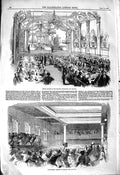 Original Old Antique Print 1850 Banquet Theatre Wellington New Zealand Lincoln
