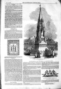Original Old Antique Print 1850 Notts Testimonial Lord George Bentink Mansfield