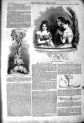Original Old Antique Print 1850 Paris Fashion Plate Presentation Adderl 19th