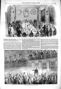 Old Antique Print 1850 Banquet Wellington Chiefs New Zealand Philadelphia 19th