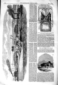 Old Antique Print 1850 Floating Railway Forth Granton Burntisland Dunwich 19th