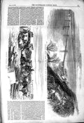Original Old Antique Print 1850 Suspension Bridge Dnieper Kieff Russia Bullocks