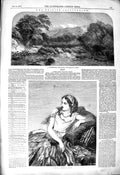 Original Old Antique Print 1850 Westmoreland Trout Fish Stream Portrait Myreha
