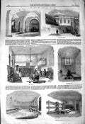 Original Old Antique Print 1850 Newgate Prison Cell Chapel Dini 19th
