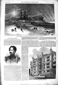 Original Old Antique Print 1850 Polar Regions Burford Art University Chatterton
