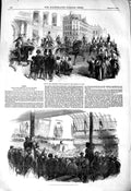 Old Antique Print 1850 Louis Napoleon Garrison Paris Salle Electoral Meet 19th
