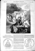 Old Antique Print 1850 Christopher Wren Medal Fine Art Jesus Saviour Art 19th