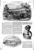 Old Antique Print 1850 Bay Settlement Natal D'Urban Zoolu Man Emigration 19th