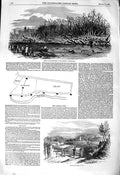 Original Old Antique Print 1850 Explosion Hounslow Powder-Mills Brampfor 19th
