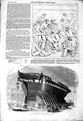Old Antique Print 1850 Gun Frigate War Ship Nankin Battle Nile Woodington 19th