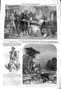 Original Old Antique Print 1850 Frozen Mill Art Water Carrier Hampstead Romance