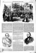 Original Old Antique Print 1850 Prisoners Abbaye Paris Bust Gough Adams Kershaw