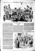Original Old Antique Print 1850 High Sheriff Lancashire Rochdale London Street