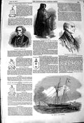 Original Old Antique Print 1850 Calhoun Bowles Madame Tussaud Azorian Ship 19th
