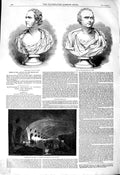 Original Old Antique Print 1850 Bust Alison Macaulay Park Adelphi Dry Arches