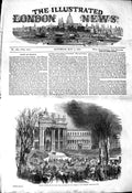 Original Old Antique Print 1850 Pope Rome Procession Church San Giovanni 19th