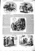 Original Old Antique Print 1850 Rome Cattle-Drovers Wine-Cart Monks Convent Ara
