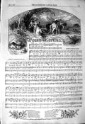 Original Old Antique Print 1850 Sheet Music Song Spring Edward Loder Ryan 19th