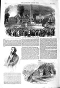 Old Antique Print 1850 Paris Fete Place Concorde Cretins Switzerland Sue 19th