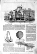 Old Antique Print 1850 Captain Austin John Franlin Resolute Green Balloon 19th