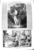 Original Old Antique Print 1850 Royal Academy Art Psyche Casket Beauty Family