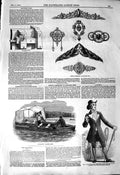 Original Old Antique Print 1850 Cordingly Floating Bath Jewels Grisi Wallack
