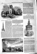 Old Antique Print 1850 King'S Norton Church Thomas A'Becket Bank England 19th