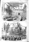 Original Old Antique Print 1850 Grand Banquet Cstream Guards James'S Palace