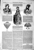 Old Antique Print 1850 Paris Fashion Promenade Dress Ball Dress Toilette 19th
