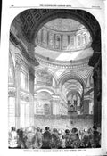 Original Old Antique Print 1850 Charity Children Meeting St. Paul'S Cathedral