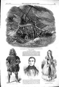 Old Antique Print 1850 Halevy Opera Majesty'S Theatre Lablache Tempesta 19th