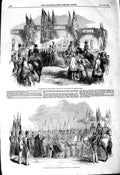 Old Antique Print 1850 Statue Nelson Wellington Southsea Portsmouth Army 19th