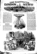 Original Old Antique Print 1850 Royal Font Prince Arthur Christening Buckingham