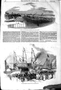 Old Antique Print 1850 Docks Sunderland Ships Shipment Coals Procession 19th