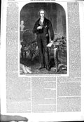 Original Old Antique Print 1850 Portrait Lord Viscount Palmerston Victorian