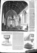 Original Old Antique Print 1850 Church Stephen Rochester-Row Westminster 19th