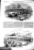Original Old Antique Print 1850 Wales Landore Railway Swansea Char-A-Bang P 19th