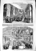 Old Antique Print 1850 Dinner Governor Bridewell Bethlem Hospital School 19th