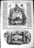 Original Old Antique Print 1850 Arch Dinner Pavilion Soyer Queen Street Exeter