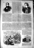 Original Old Antique Print 1850 Senora Martinez Theatre Bywell Hayter Bouverie