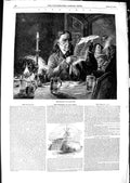 Original Old Antique Print 1850 Windmill Sans Souci Portrait Politician Man