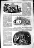 Original Old Antique Print 1850 Church Evangelist Stanmore Gujerat Village-Cart
