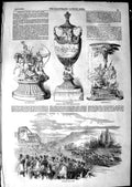 Original Old Antique Print 1850 Goodwood Horse Races Chesterfield Cup Stewards