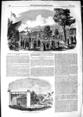 Old Antique Print 1850 Plymouth Botanic Gardens Railway Arches Copenhagen 19th
