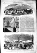 Old Antique Print 1850 Freemasons Asylum Croydon Randolph Emigrant Ship 19th