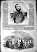 Original Old Antique Print 1850 George Charles Duke Cambridge Osborne House