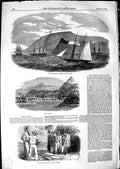 Old Antique Print 1850 Tigre Island United States Garrison Chincha Ships 19th