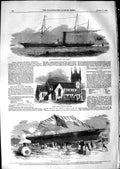 Original Old Antique Print 1850 Steam Packet Ship Her Majesty Church Sheffield